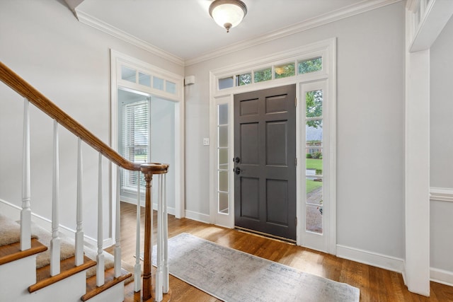 2045 Gallina Cir, Collierville, TN 38017 - foyer featuring stairway, crown molding, and wood finished floors