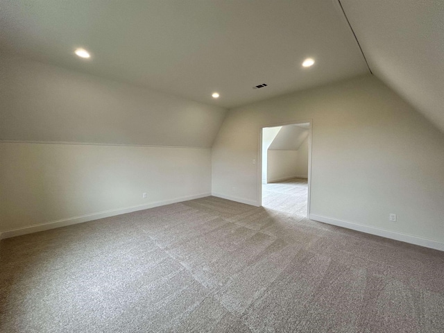 602 Cedar Shadows Cir W, Collierville, TN 38017 - additional living space with vaulted ceiling, carpet flooring, baseboards, and recessed lighting