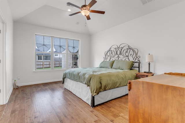 45 Laurel Hedge Cv, Oakland, TN 38060 - bedroom featuring lofted ceiling, light wood-style flooring, baseboards, and ceiling fan