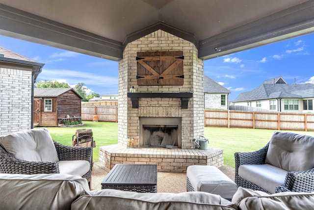 45 Laurel Hedge Cv, Oakland, TN 38060 - view of patio featuring an outdoor living space with a fireplace