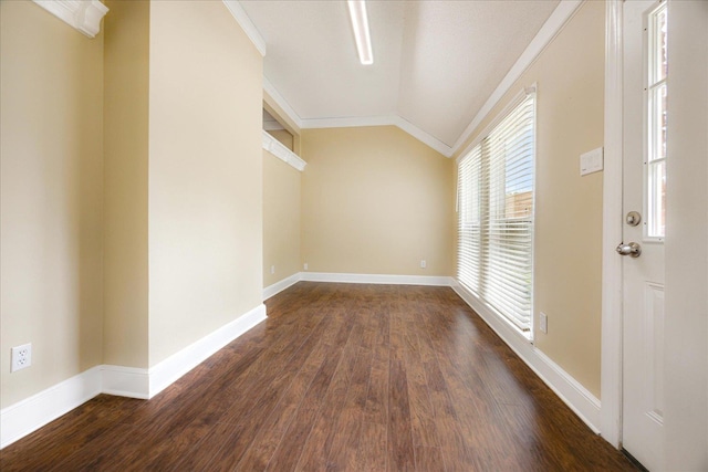 4386 S Germantown Rd, Memphis, TN 38125 - foyer with dark wood finished floors, lofted ceiling, ornamental molding, and baseboards