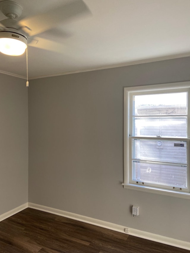 1770 Dorrie Ln, Memphis, TN 38117 - unfurnished room featuring baseboards, crown molding, and dark wood finished floors