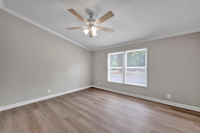 229 Coats Rd, Brighton, TN 38011 - empty room with wood finished floors, a ceiling fan, baseboards, and ornamental molding