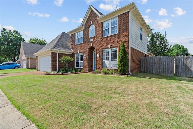 9270 Durhamshire Dr, Cordova, TN 38016 - view of front of house with brick siding, a garage, and driveway