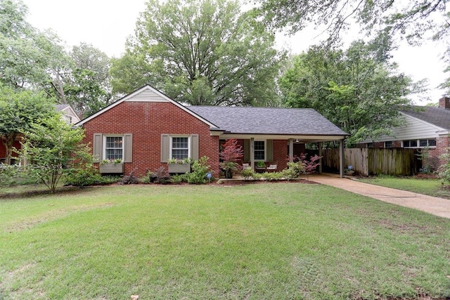 1611 Ivy Rd, Memphis, TN 38117 - ranch-style home featuring driveway, brick siding, and a carport