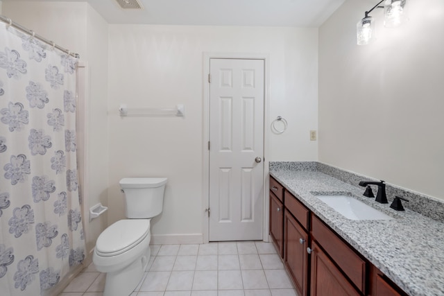 2073 W Houston Way, Collierville, TN 38139 - full bathroom featuring vanity, toilet, tile patterned flooring, baseboards, and a shower with shower curtain