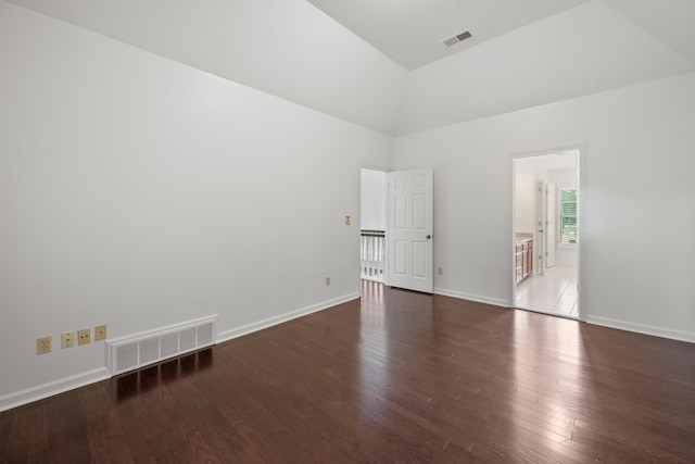 2073 W Houston Way, Collierville, TN 38139 - unfurnished room with hardwood / wood-style flooring, high vaulted ceiling, and baseboards