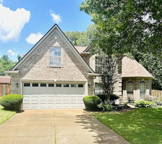 4528 Queen Sinclair Cir, Millington, TN 38053 - traditional-style house with concrete driveway, a garage, and brick siding