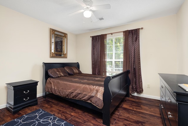 4528 Queen Sinclair Cir, Millington, TN 38053 - bedroom with dark wood-style floors, baseboards, and a ceiling fan