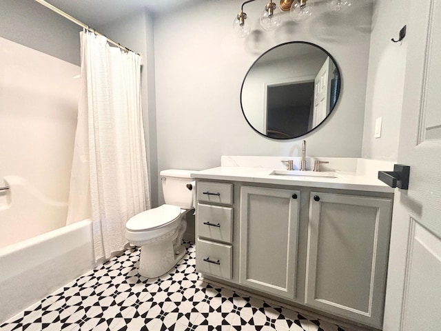245 Holiday Hills Ln, Counce, TN 38326 - bathroom with tile patterned floors, vanity, toilet, and shower / bath combo