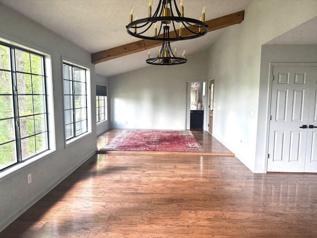 245 Holiday Hills Ln, Counce, TN 38326 - unfurnished dining area featuring a chandelier, plenty of natural light, and wood finished floors
