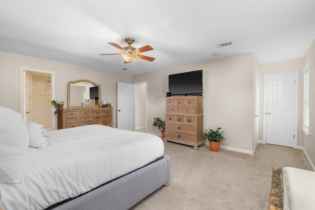 4072 Soderlund Cv, Millington, TN 38053 - bedroom with baseboards, light colored carpet, and ceiling fan