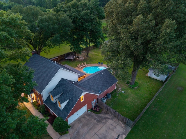 4072 Soderlund Cv, Millington, TN 38053 - view from above of property with a forest and a pool area