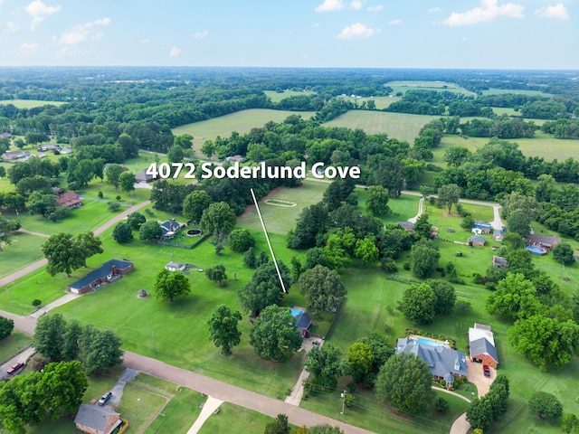 4072 Soderlund Cv, Millington, TN 38053 - aerial view of sparsely populated area featuring property boundaries highlighted
