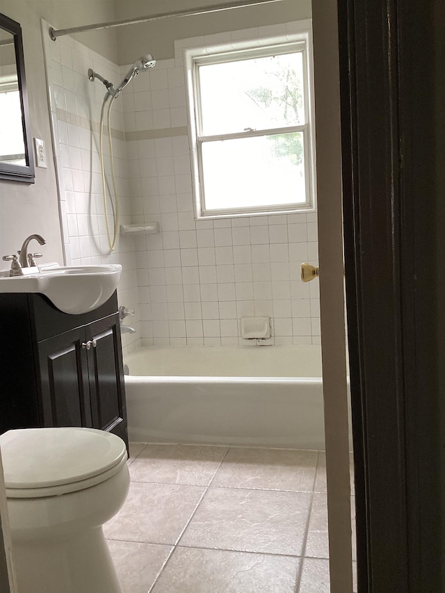 4864 Bowen Ave, Memphis, TN 38122 - bathroom with vanity,  shower combination, toilet, and tile patterned floors