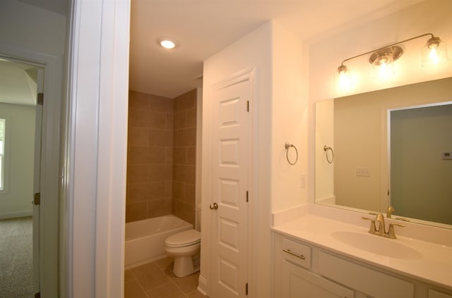 117 Centerline Roper Loop, Byhalia, MS 38611 - bathroom with vanity, tile patterned floors, toilet, and bathing tub / shower combination