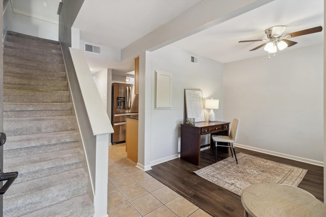 1819 Crossflower Cv Unit 85, Germantown, TN 38138 - office space with ceiling fan, light tile patterned floors, and baseboards
