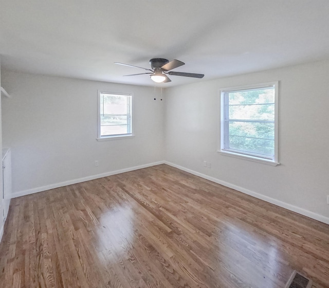 3547 Randolph St, Memphis, TN 38127 - empty room featuring a ceiling fan, wood finished floors, and baseboards