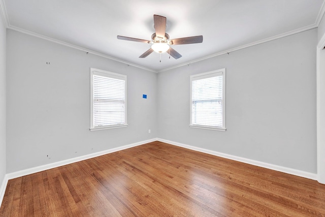 5238 Peg Ln, Memphis, TN 38117 - unfurnished room featuring ceiling fan, wood finished floors, and ornamental molding