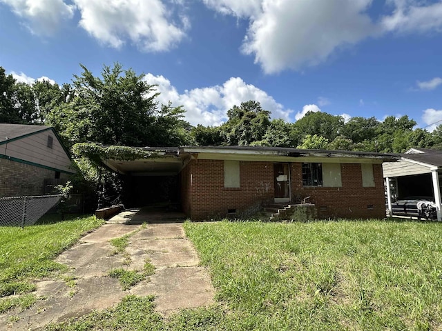 2443 Smith Ridge Rd, Memphis, TN 38127 - view of front of property featuring entry steps, crawl space, concrete driveway, and brick siding