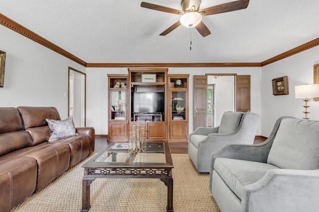 7255 Barnstable Dr, Memphis, TN 38125 - living area with ceiling fan and ornamental molding