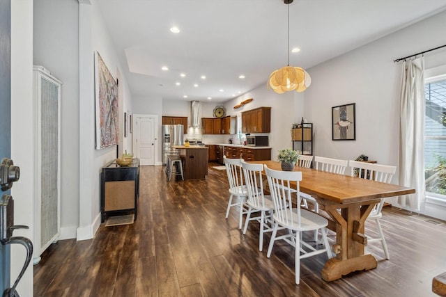 2106 Higbee Ave, Memphis, TN 38104 - dining space featuring healthy amount of natural light, dark wood-type flooring, recessed lighting, and baseboards