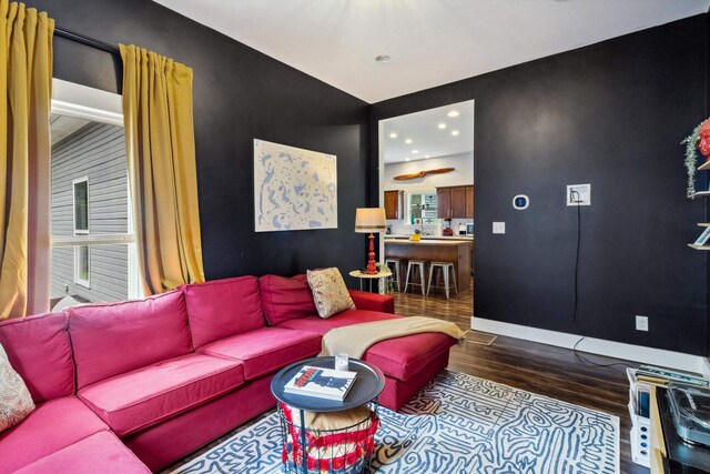 2106 Higbee Ave, Memphis, TN 38104 - living area featuring wood finished floors, baseboards, and recessed lighting