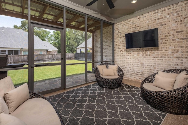 12432 Zapata Cv, Collierville, TN 38017 - sunroom / solarium with a ceiling fan and healthy amount of natural light