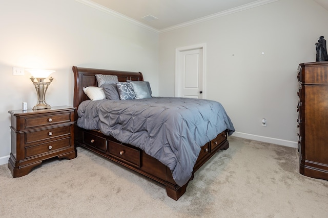 12432 Zapata Cv, Collierville, TN 38017 - bedroom with light colored carpet, crown molding, and baseboards