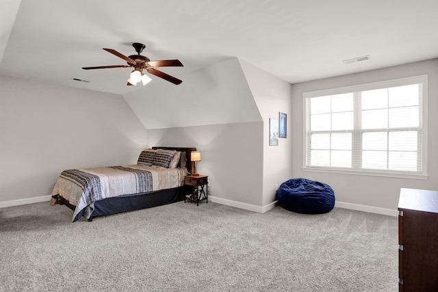 6486 Anglia Valley Dr, Arlington, TN 38002 - carpeted bedroom featuring baseboards, ceiling fan, and lofted ceiling
