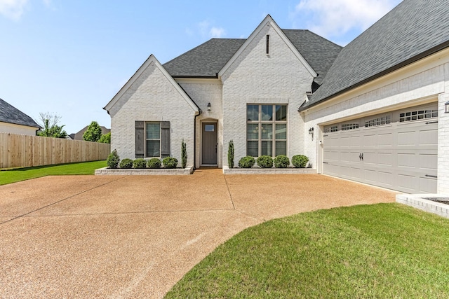 9709 Woodland Brook Ln S, Cordova, TN 38018 - french country home with roof with shingles, driveway, and brick siding