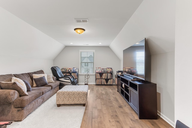 9709 Woodland Brook Ln S, Cordova, TN 38018 - living room with wood finished floors, lofted ceiling, and baseboards