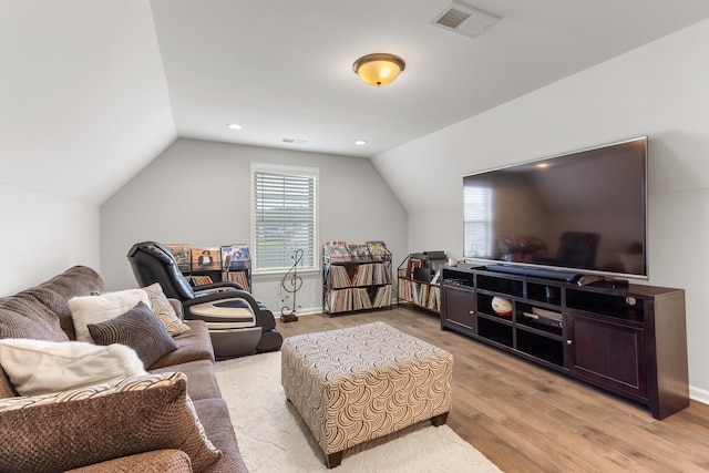 9709 Woodland Brook Ln S, Cordova, TN 38018 - living area with light wood-type flooring, vaulted ceiling, and baseboards