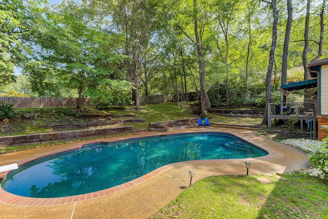 9040 Ashmere Dr, Germantown, TN 38139 - view of swimming pool with a fenced backyard and a diving board
