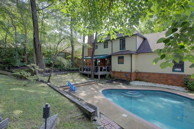 9040 Ashmere Dr, Germantown, TN 38139 - swimming pool featuring a patio, a deck, and a yard