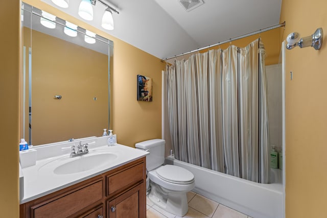 1073 Woodland Glen Dr, Cordova, TN 38018 - full bath featuring tile patterned flooring, vanity, toilet, and shower / tub combo with curtain