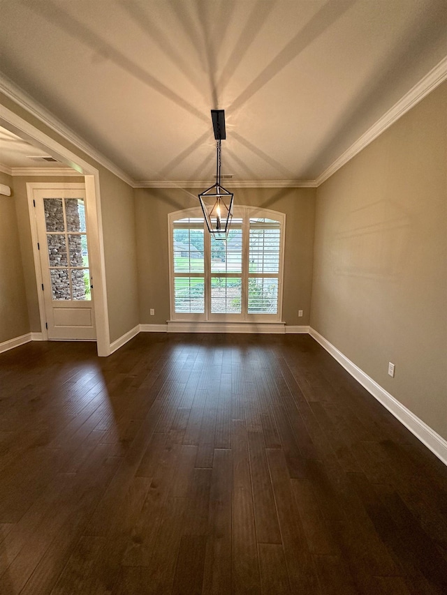 4049 Courtyard Dr, Southaven, MS 38672 - empty room with dark wood-style flooring, baseboards, and ornamental molding