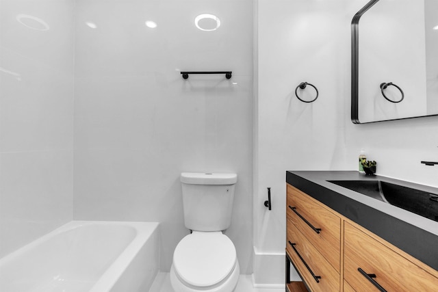 1721 Nelson Ave, Memphis, TN 38114 - bathroom with vanity, toilet, and shower / washtub combination