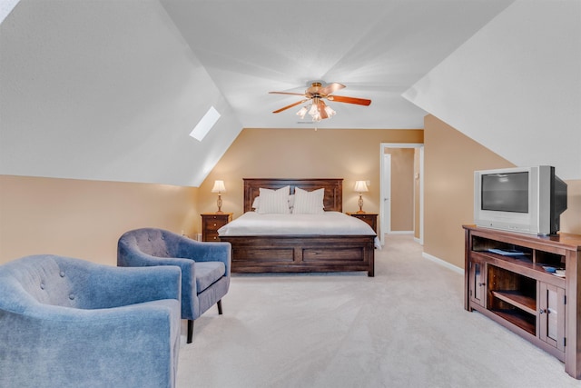 2660 Dibrell Trail Dr, Collierville, TN 38017 - bedroom featuring light carpet, lofted ceiling, a ceiling fan, and baseboards