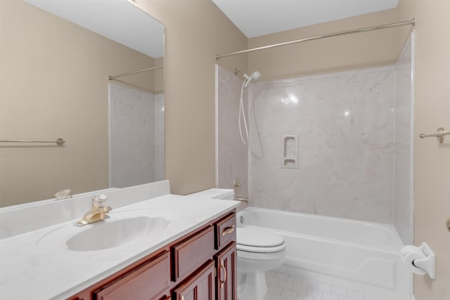 2660 Dibrell Trail Dr, Collierville, TN 38017 - bathroom with tile patterned floors, vanity, shower / bath combination, and toilet