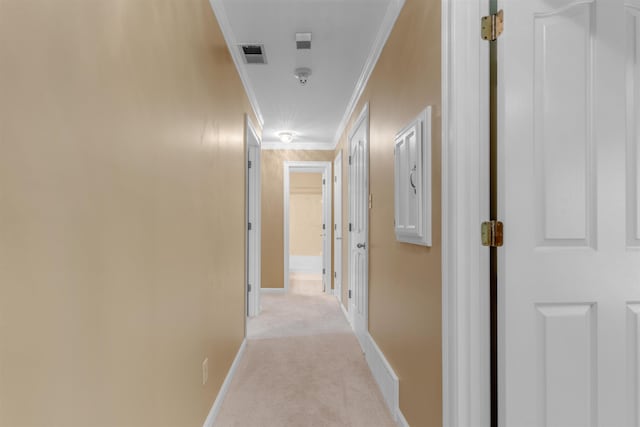 2660 Dibrell Trail Dr, Collierville, TN 38017 - corridor with crown molding, light colored carpet, and baseboards