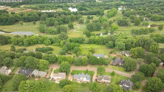 2660 Dibrell Trail Dr, Collierville, TN 38017 - aerial perspective of suburban area with a large body of water, a tree filled landscape, and a golf club
