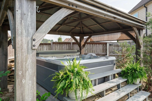 125 Mallard Ln, Rossville, TN 38066 - wooden deck featuring a hot tub and a gazebo