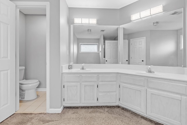 4788 Shadow View Ln, Bartlett, TN 38002 - full bath with double vanity, toilet, baseboards, and tile patterned floors