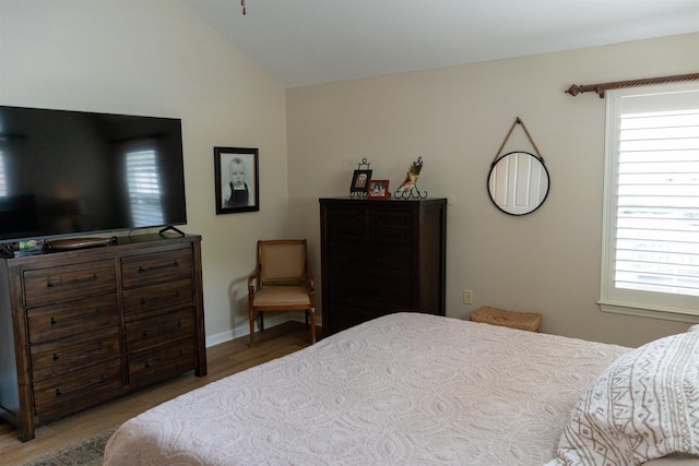 301 Stonevillage Dr W Unit 51, Collierville, TN 38017 - bedroom with wood finished floors, lofted ceiling, and multiple windows