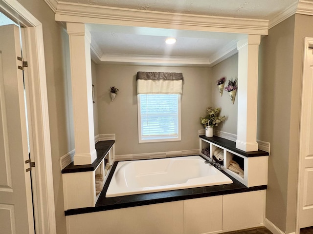 2045 Hardin Graveyard Rd, Adamsville, TN 38310 - full bath featuring a bath and crown molding