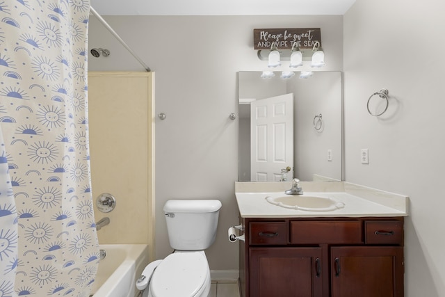 420 Estanaula Rd, Collierville, TN 38017 - bathroom featuring vanity, toilet, and shower / bathtub combination with curtain