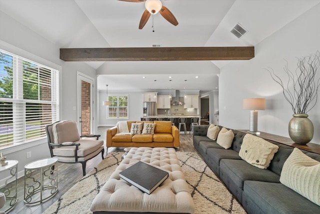 6159 Upper Granger St, Arlington, TN 38002 - living room with wood finished floors, a ceiling fan, baseboards, and recessed lighting