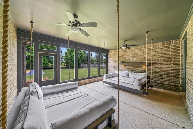 6159 Upper Granger St, Arlington, TN 38002 - bedroom with brick wall