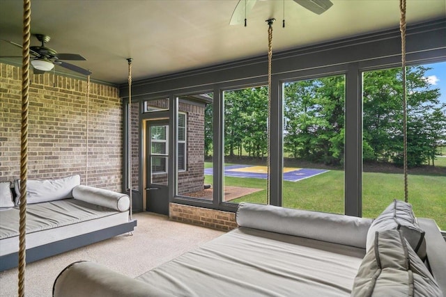 6159 Upper Granger St, Arlington, TN 38002 - sunroom / solarium featuring a ceiling fan and outdoor lounge area